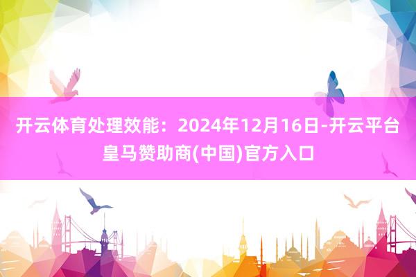 开云体育处理效能：2024年12月16日-开云平台皇马赞助商(中国)官方入口