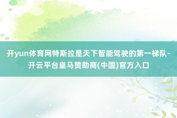 开yun体育网特斯拉是天下智能驾驶的第一梯队-开云平台皇马赞助商(中国)官方入口